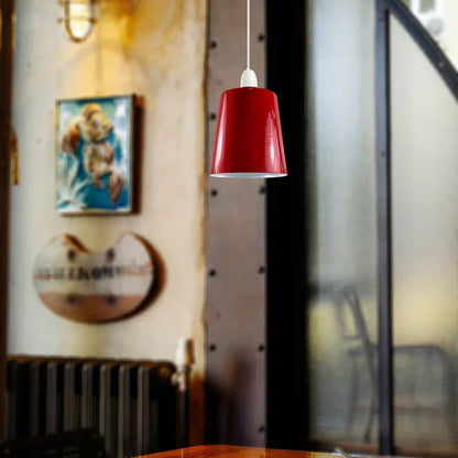 Small Cone Lamp Shade 15 cm – Easy Fit, 10 Colours - Red, 15 cm with Reducer Ring, Single