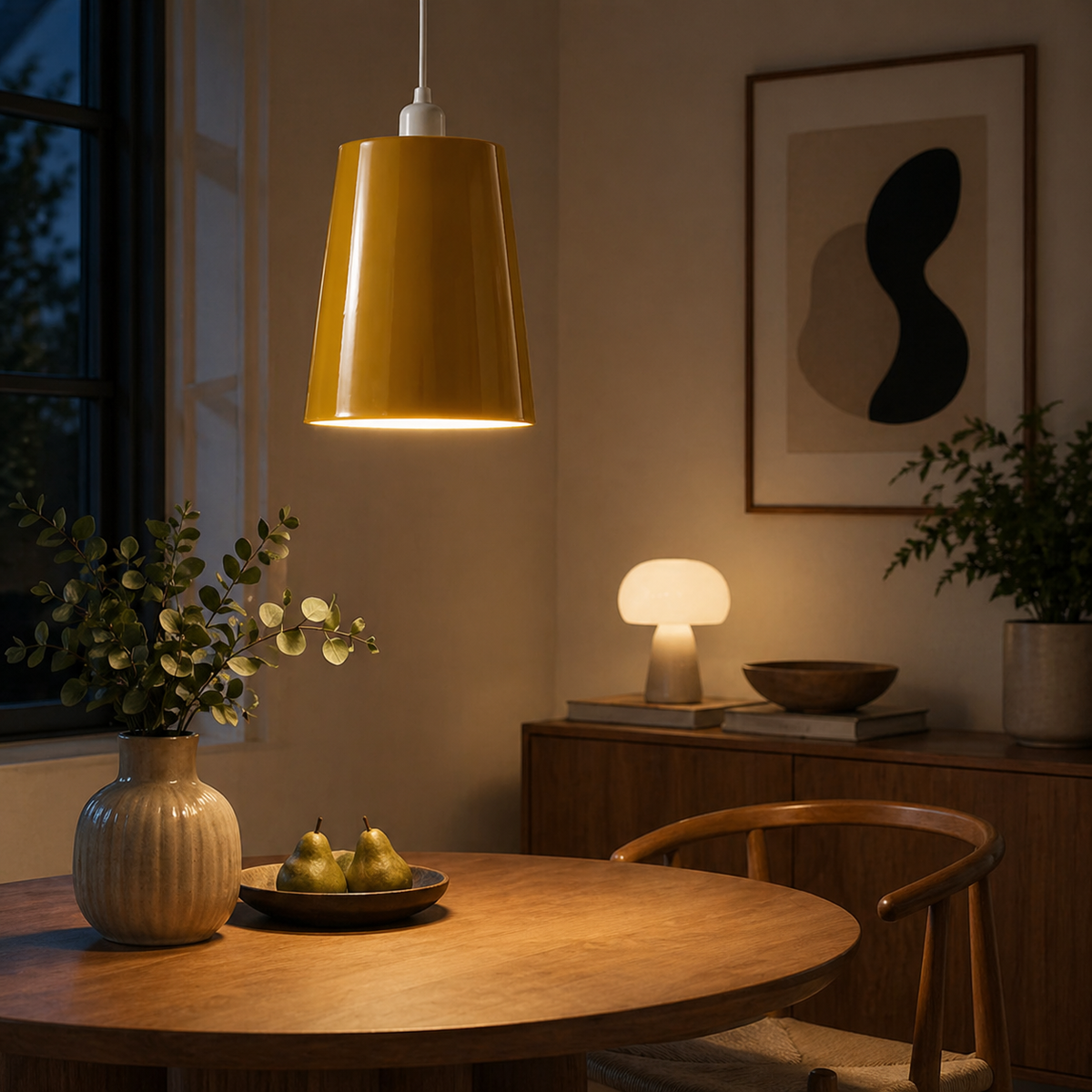 Small Cone Lamp Shade 15 cm – Easy Fit, 10 Colours - Yellow, 15 cm with Reducer Ring, Single