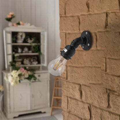 Water Pipe Wall Light Holder – Black, E27, Wall or Ceiling - photo 9