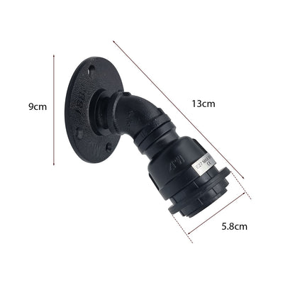 Water Pipe Wall Light Holder – Black, E27, Wall or Ceiling - photo 4