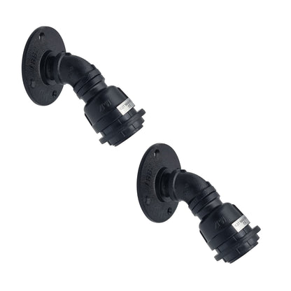 Water Pipe Wall Light Holder – Black, E27, Wall or Ceiling - photo 5