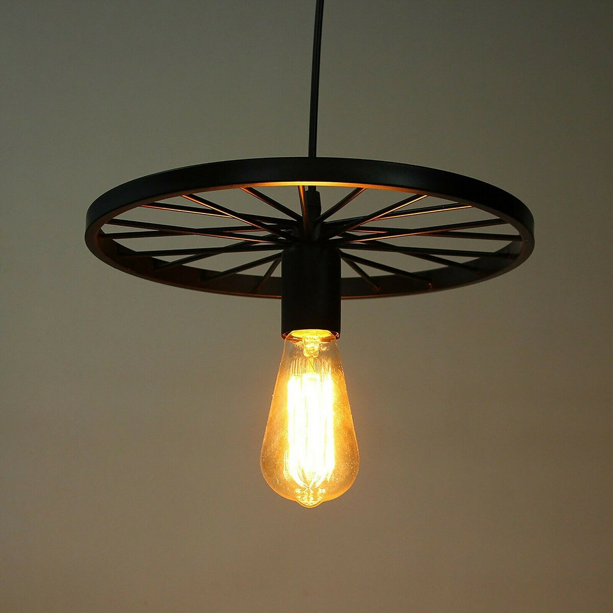 Wagon Wheel Pendant Light – 30 cm, E27, 5 Finishes - photo 6