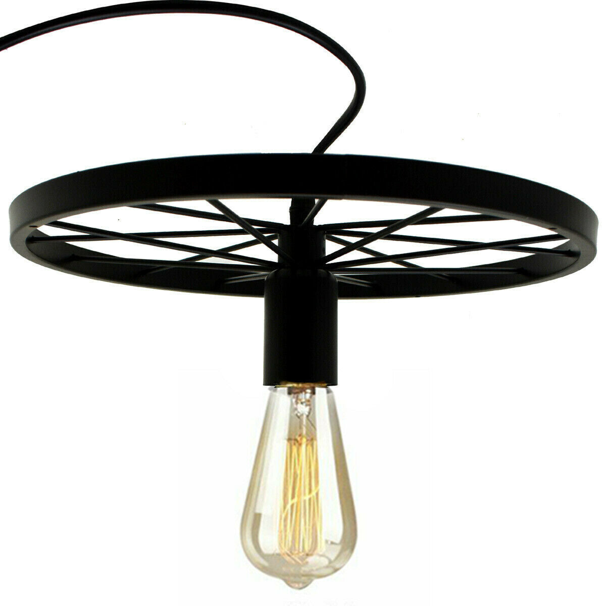 Wagon Wheel Pendant Light – 30 cm, E27, 5 Finishes - photo 7