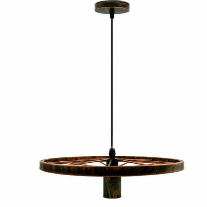 Wagon Wheel Pendant Light – 30 cm, E27, 5 Finishes - photo 8