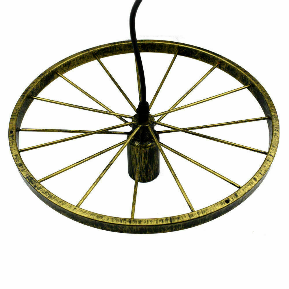 Wagon Wheel Pendant Light – 30 cm, E27, 5 Finishes - photo 9