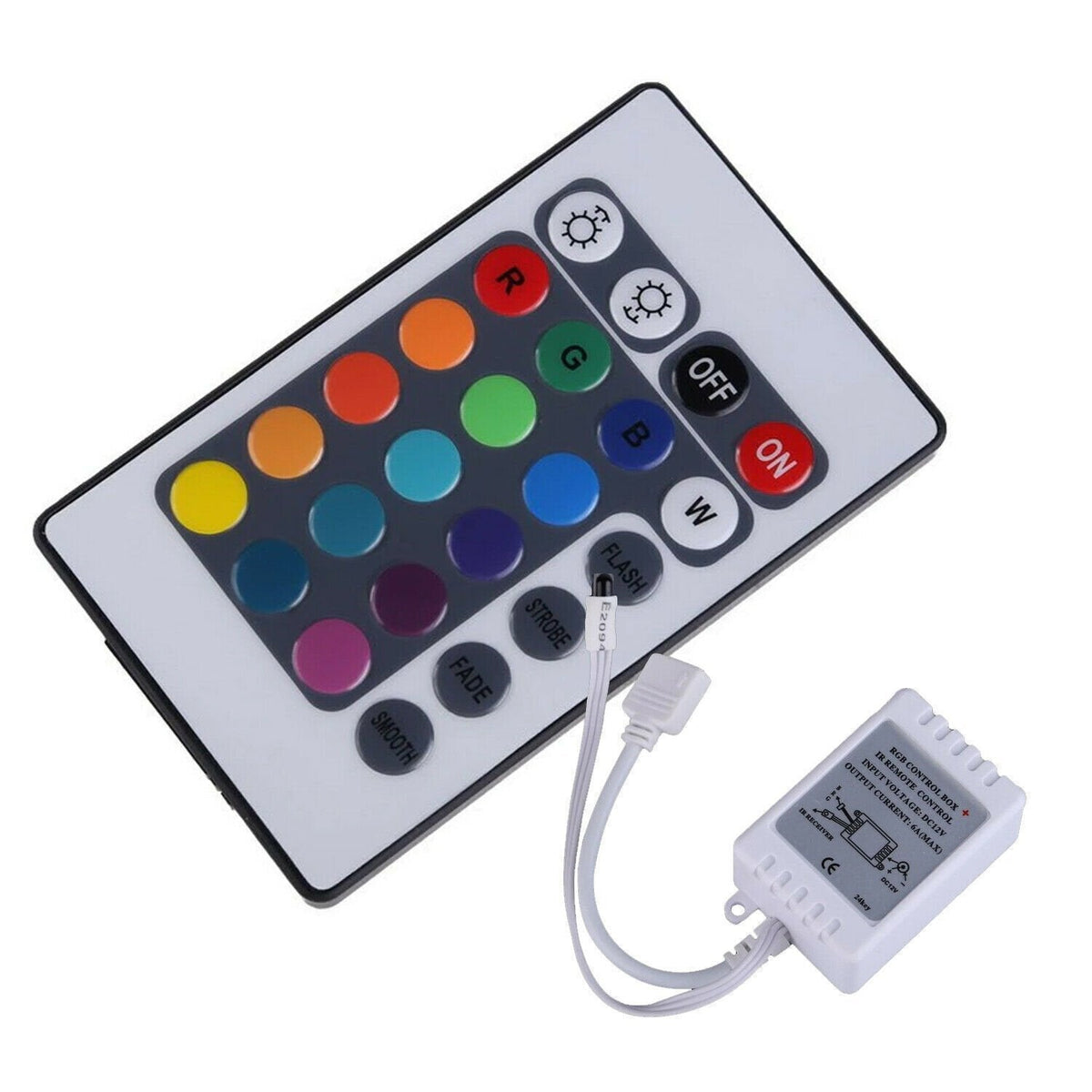 RGB LED Strip Controller 12V with 24-Key IR Remote
