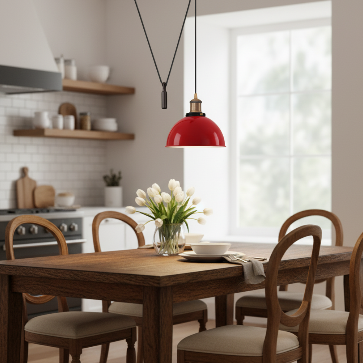 Swag or Pulley Pendant Light – 2 m Cable, Hook or Rise & Fall Dome, E27 - photo 4