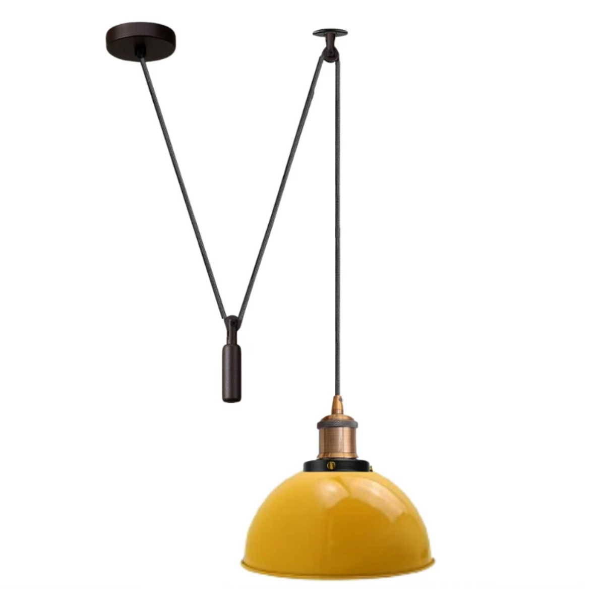 Swag or Pulley Pendant Light – 2 m Cable, Hook or Rise & Fall Dome, E27 - photo 5