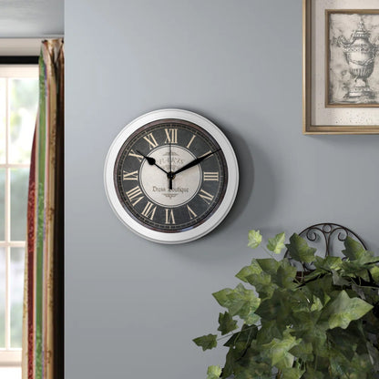 Vintage Roman Numeral Wall Clock – 23 cm, White Frame, Dark Dial - photo 3