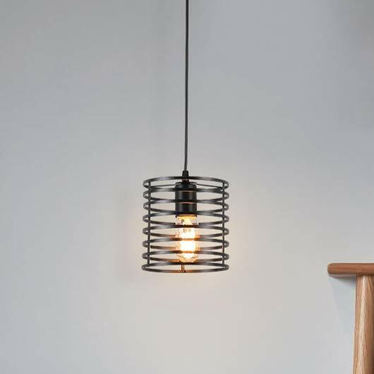 Spiral Wire Cage Lamp Shade – Black or Rose Gold, 16 cm - photo 2