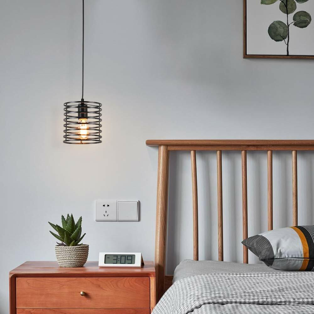 Spiral Wire Cage Lamp Shade – Black or Rose Gold, 16 cm - photo 3