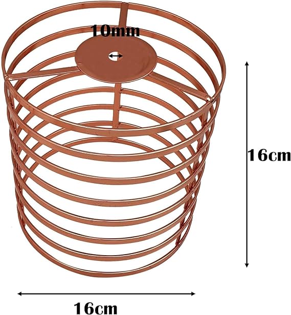 Spiral Wire Cage Lamp Shade – Black or Rose Gold, 16 cm - photo 4
