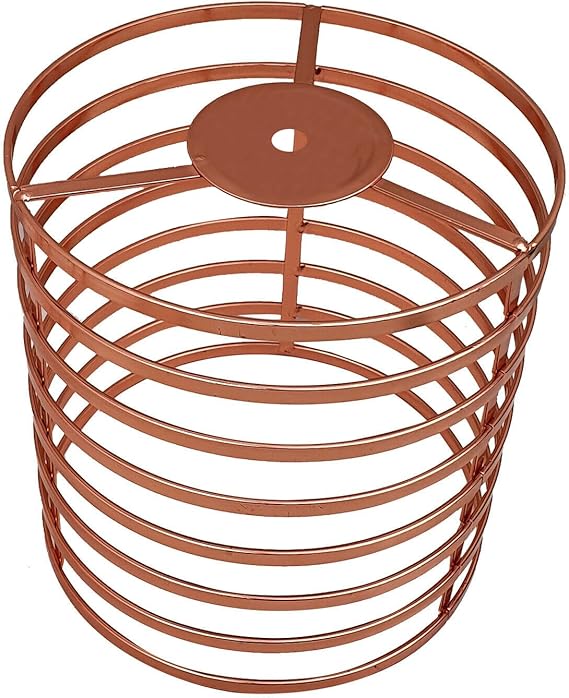 Spiral Wire Cage Lamp Shade – Black or Rose Gold, 16 cm - Standard, Rose Gold, Single