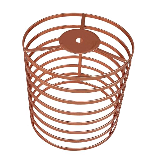 Spiral Wire Cage Lamp Shade – Black or Rose Gold, 16 cm - with Reducer Ring, Rose Gold, Single