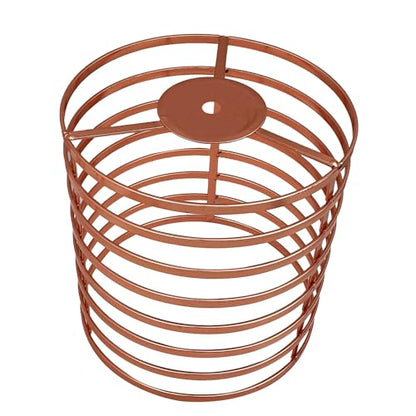 Spiral Wire Cage Lamp Shade – Black or Rose Gold, 16 cm - with Reducer Ring, Rose Gold, Single