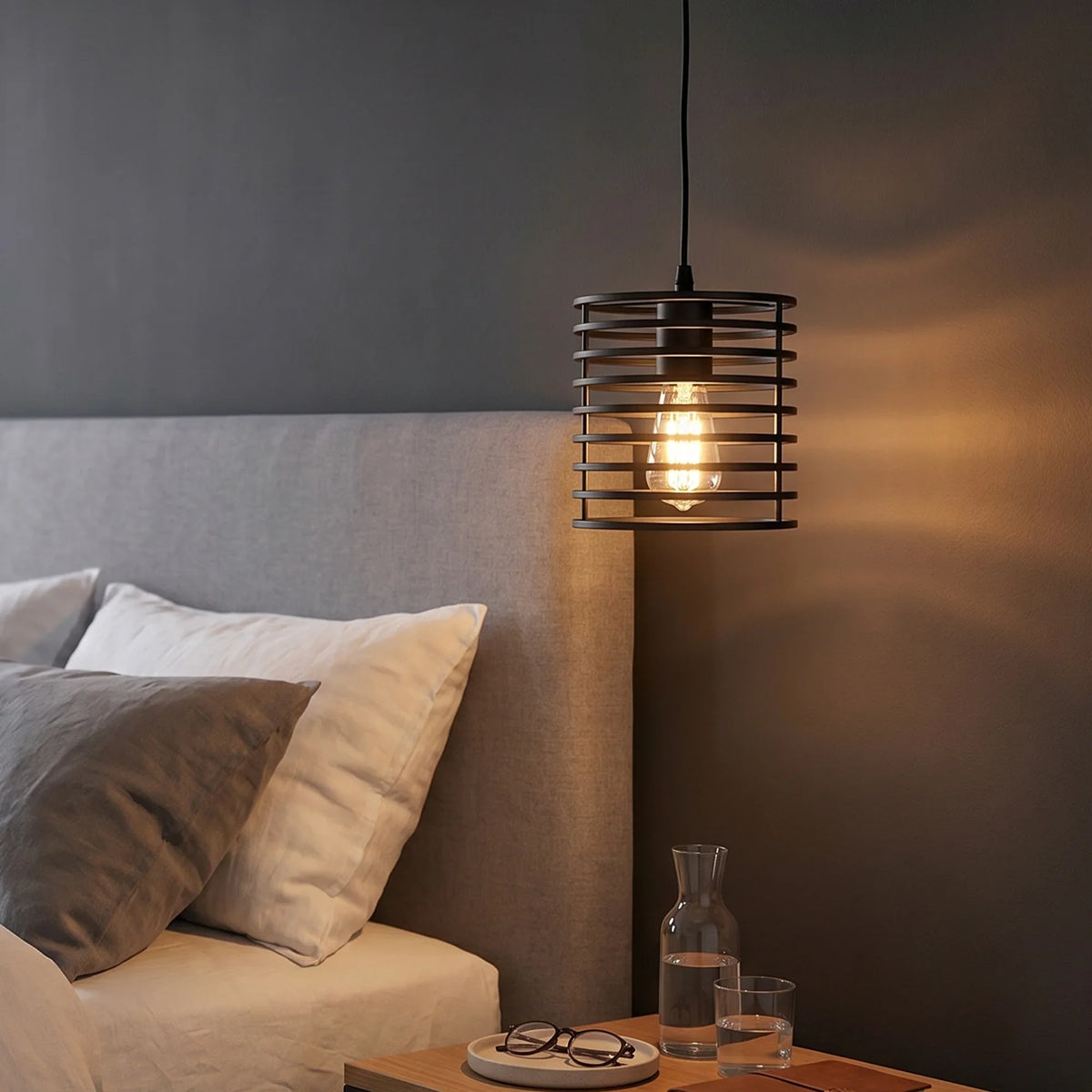 Spiral Wire Cage Lamp Shade – Black or Rose Gold, 16 cm