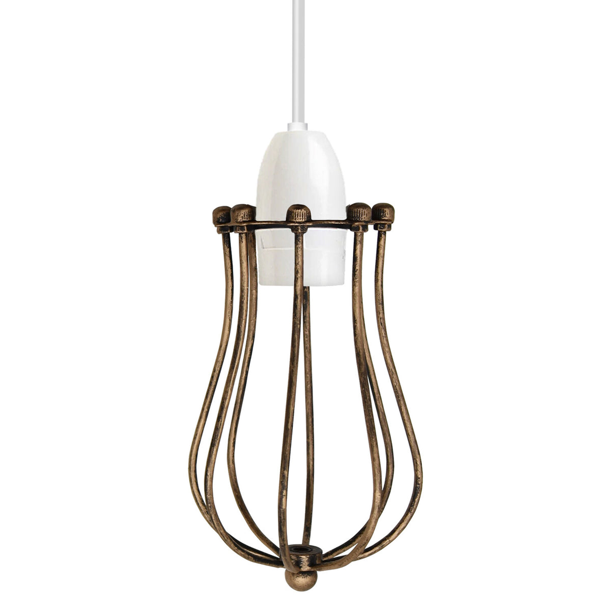 Balloon Wire Cage Lamp Shade – Easy Fit, 11 Colours - Brushed Copper, Shade Only, Single