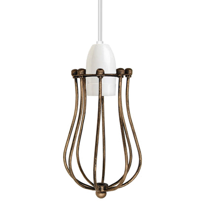 Balloon Wire Cage Lamp Shade – Easy Fit, 11 Colours - Brushed Copper, Shade Only, Single