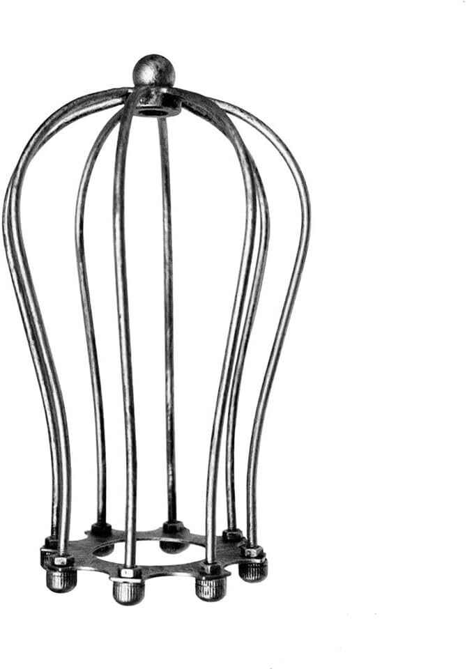 Balloon Wire Cage Lamp Shade – Easy Fit, 11 Colours - Brushed Silver, Shade Only, Single