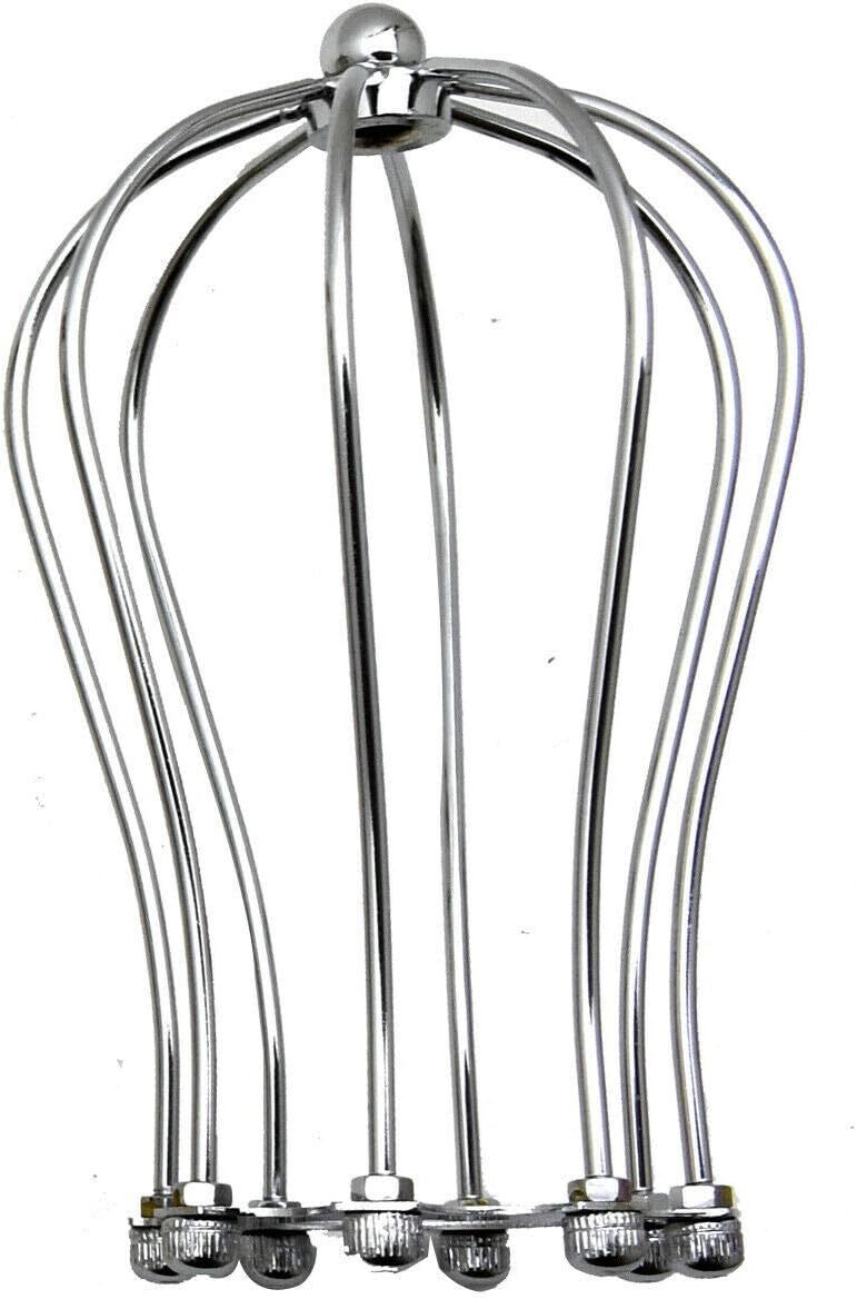Balloon Wire Cage Lamp Shade – Easy Fit, 11 Colours - Chrome, Shade Only, Single