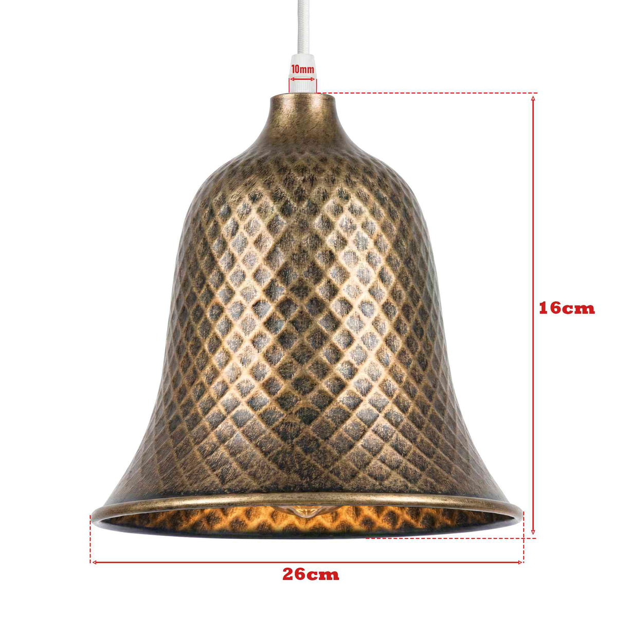 Quilted Bell Lamp Shade 26 cm – Antique Brass - photo 3