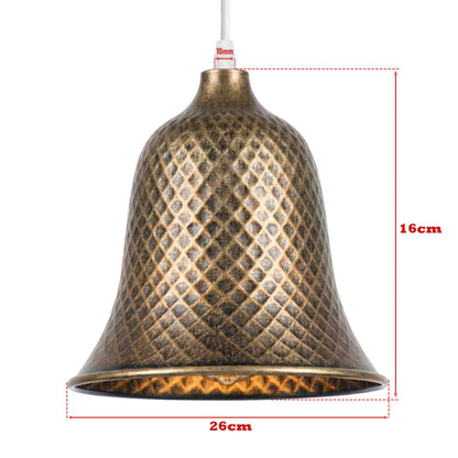 Quilted Bell Lamp Shade 26 cm – Antique Brass - photo 3