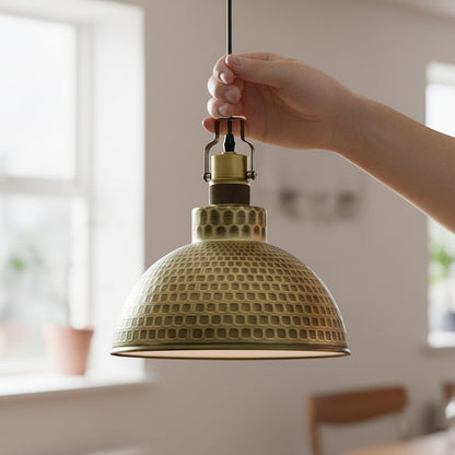 Hammered Dome Lamp Shade 26 cm – Antique Brass - photo 10