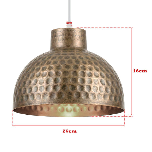 Hammered Dome Lamp Shade 26 cm – Antique Brass - photo 2