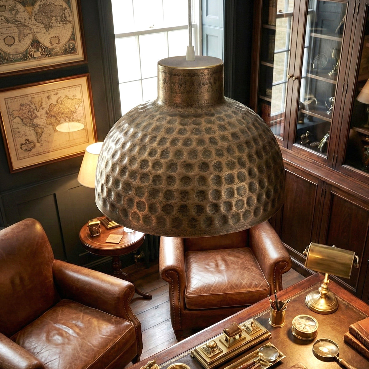 Hammered Dome Lamp Shade 26 cm – Antique Brass - photo 7