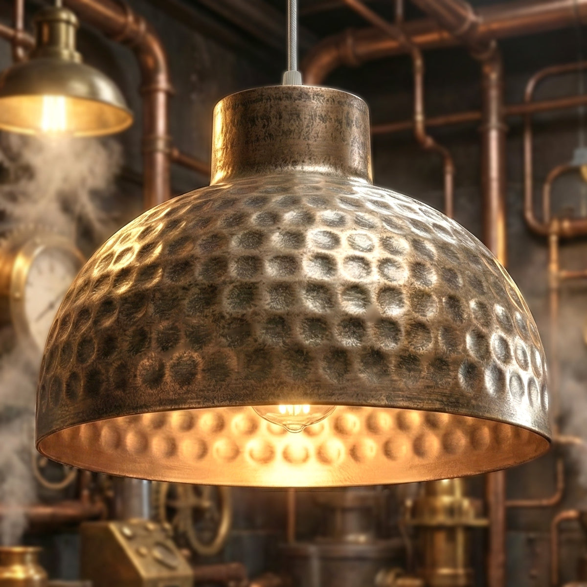 Hammered Dome Lamp Shade 26 cm – Antique Brass - photo 8