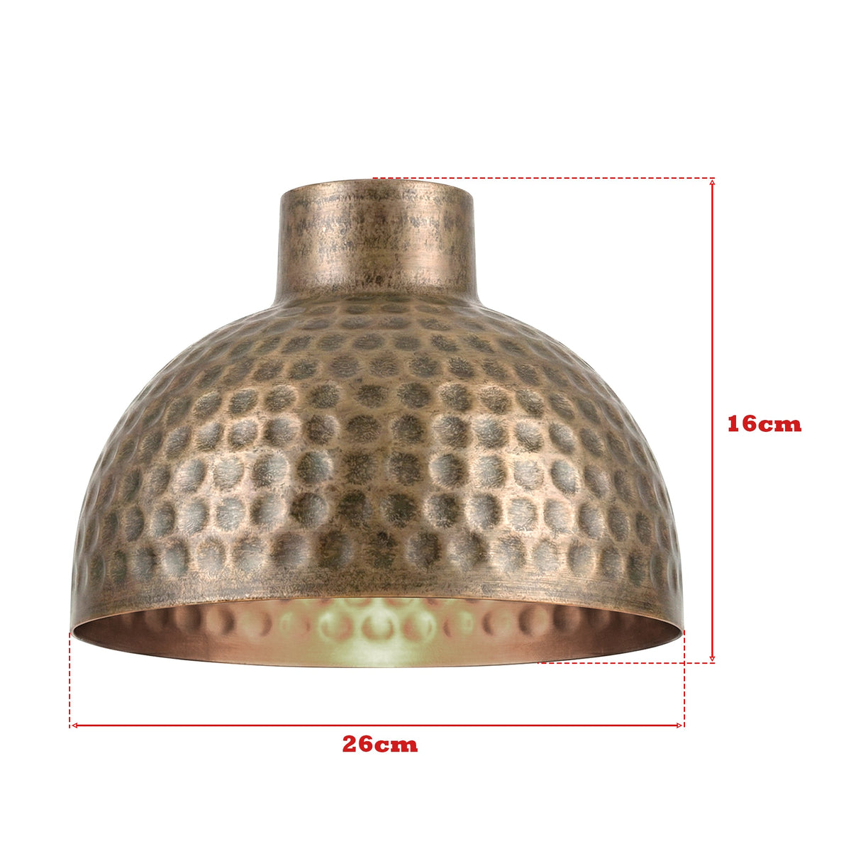 Hammered Dome Lamp Shade 26 cm – Antique Brass - photo 9