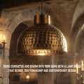 Hammered Dome Lamp Shade 26 cm – Antique Brass