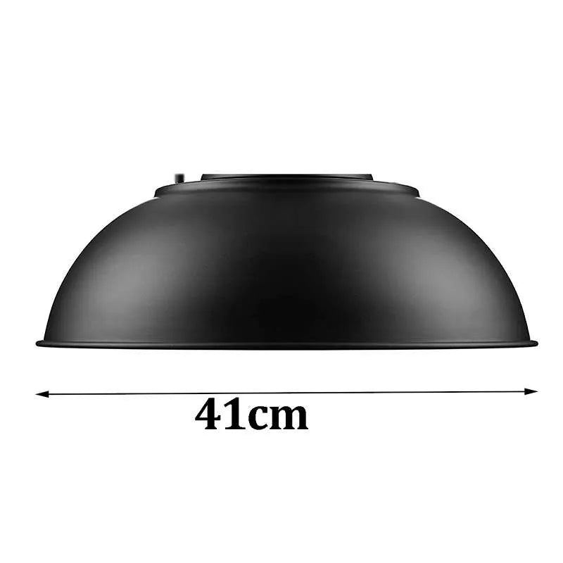 Round Dome Lamp Shade 41 cm – Easy Fit, 4 Colours - Black, 41 cm with Reducer Ring, Single
