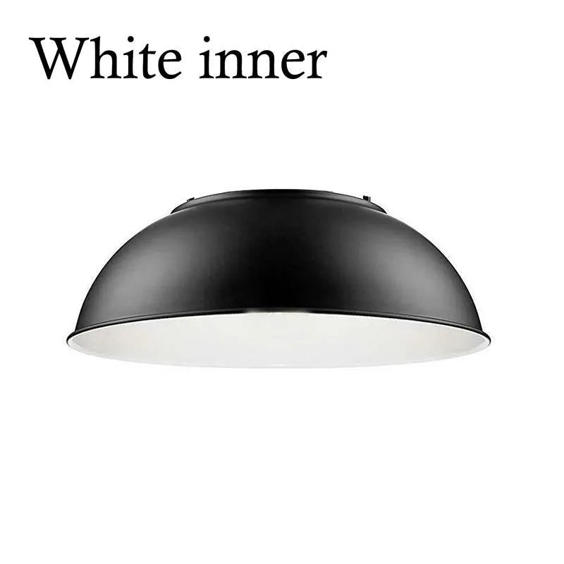 Round Dome Lamp Shade 41 cm – Easy Fit, 4 Colours - Black & White Inner, 41 cm with Reducer Ring, Single