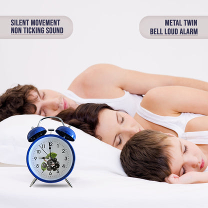 Twin Bell Alarm Clock – Loud Bell, Blue with Berry Dial - photo 6