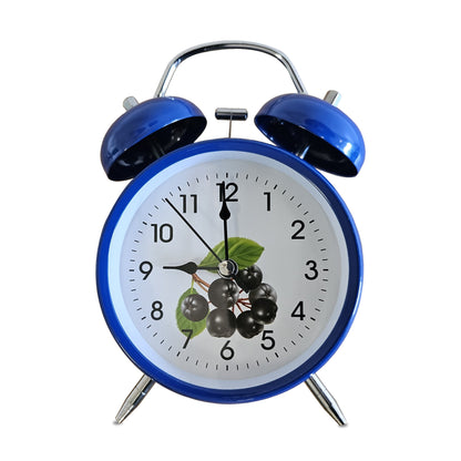 Twin Bell Alarm Clock – Loud Bell, Blue with Berry Dial
