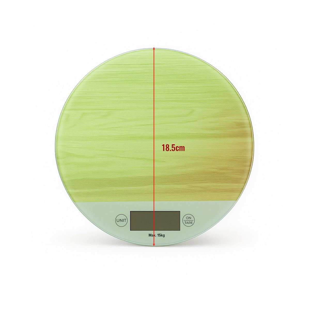 Round Digital Kitchen Scale – Chequerboard or Light Green, 15 kg, 1 g - photo 12