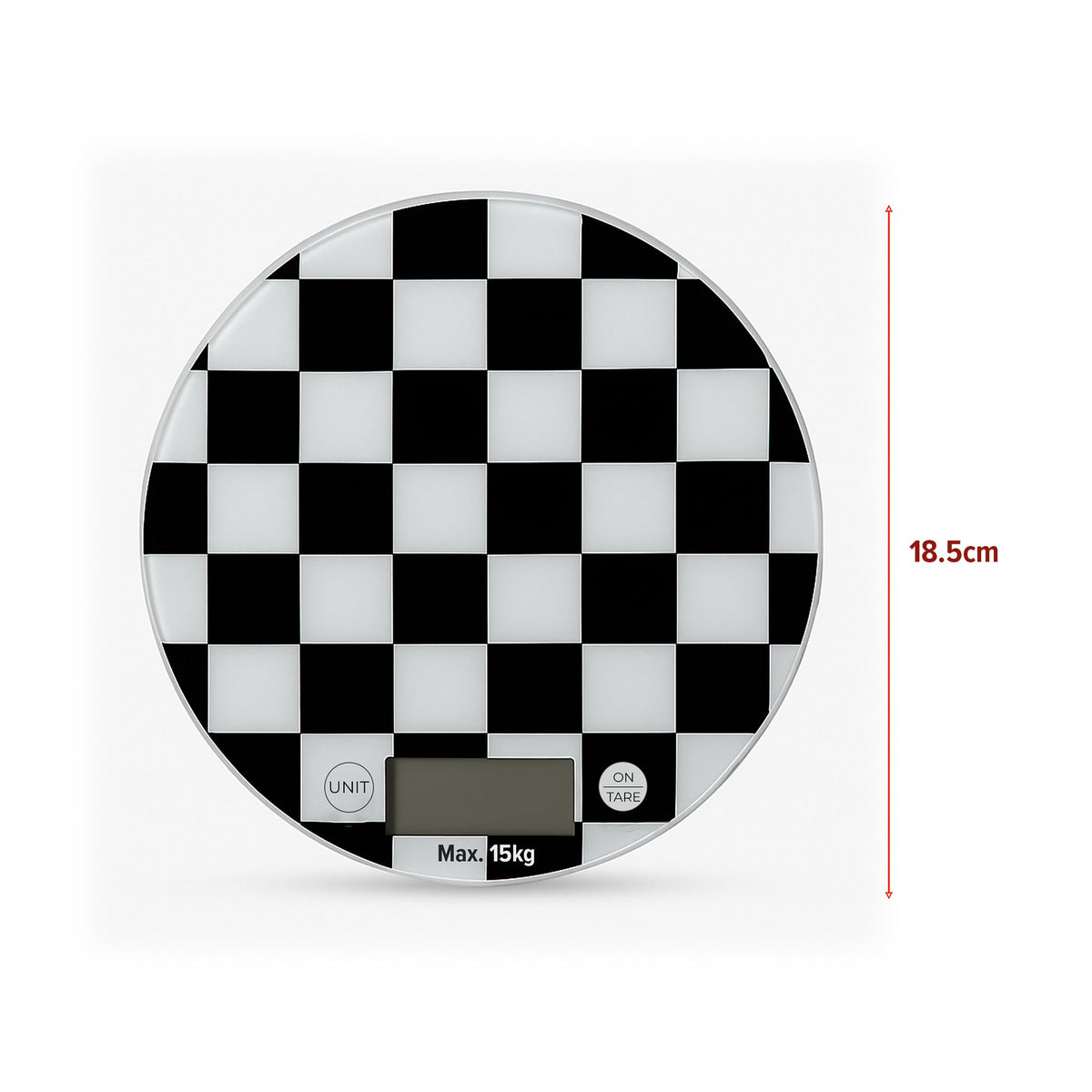 Round Digital Kitchen Scale – Chequerboard or Light Green, 15 kg, 1 g - photo 11