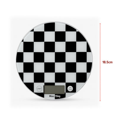 Round Digital Kitchen Scale – Chequerboard or Light Green, 15 kg, 1 g - photo 11