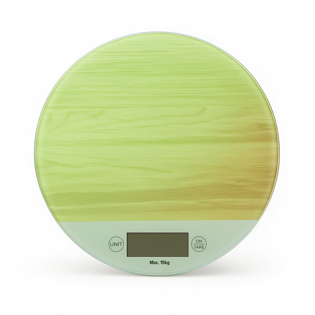 Round Digital Kitchen Scale – Chequerboard or Light Green, 15 kg, 1 g - Light Green