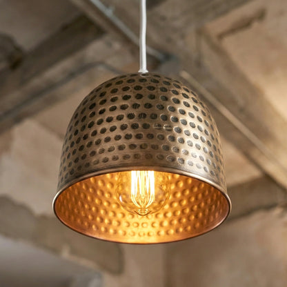 Dimpled Dome Lamp Shade 12 cm – Antique Brass - photo 2