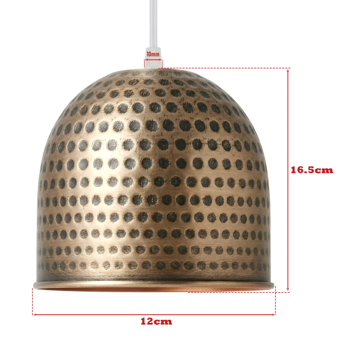 Dimpled Dome Lamp Shade 12 cm – Antique Brass - photo 3