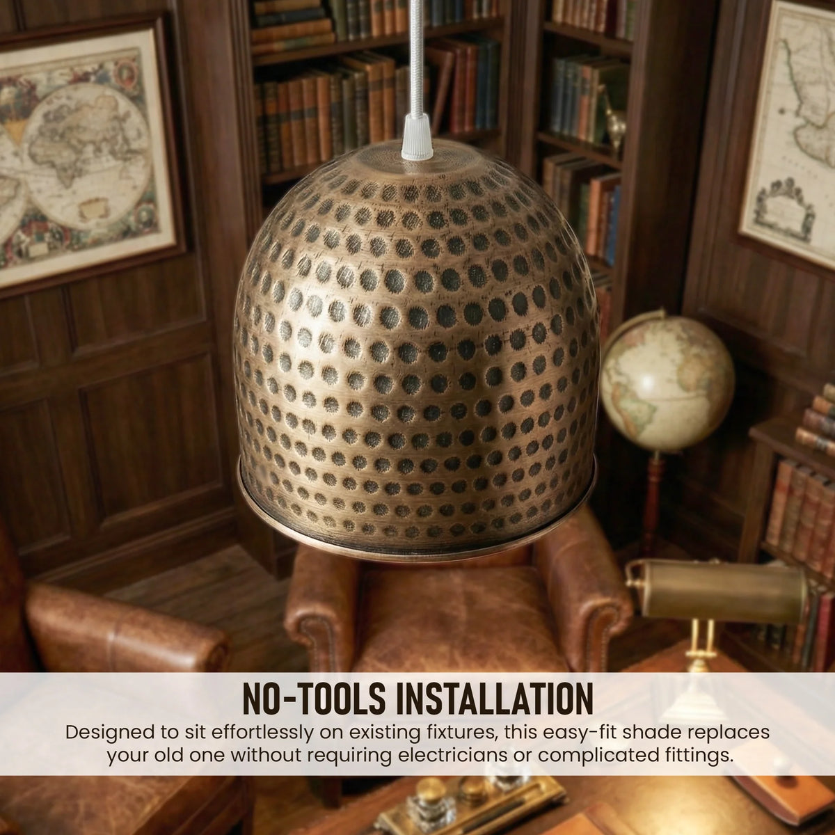 Dimpled Dome Lamp Shade 12 cm – Antique Brass - photo 4