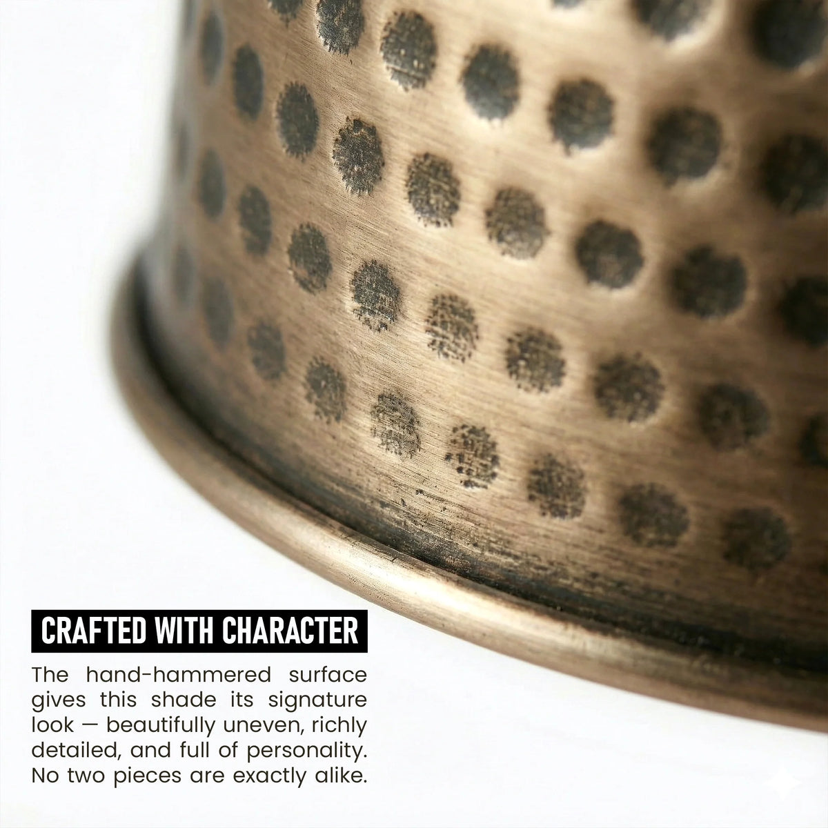 Dimpled Dome Lamp Shade 12 cm – Antique Brass - photo 5