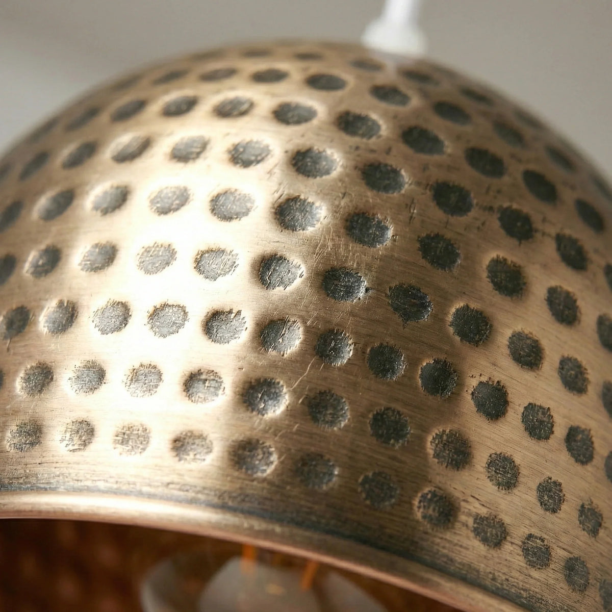 Dimpled Dome Lamp Shade 12 cm – Antique Brass - photo 7