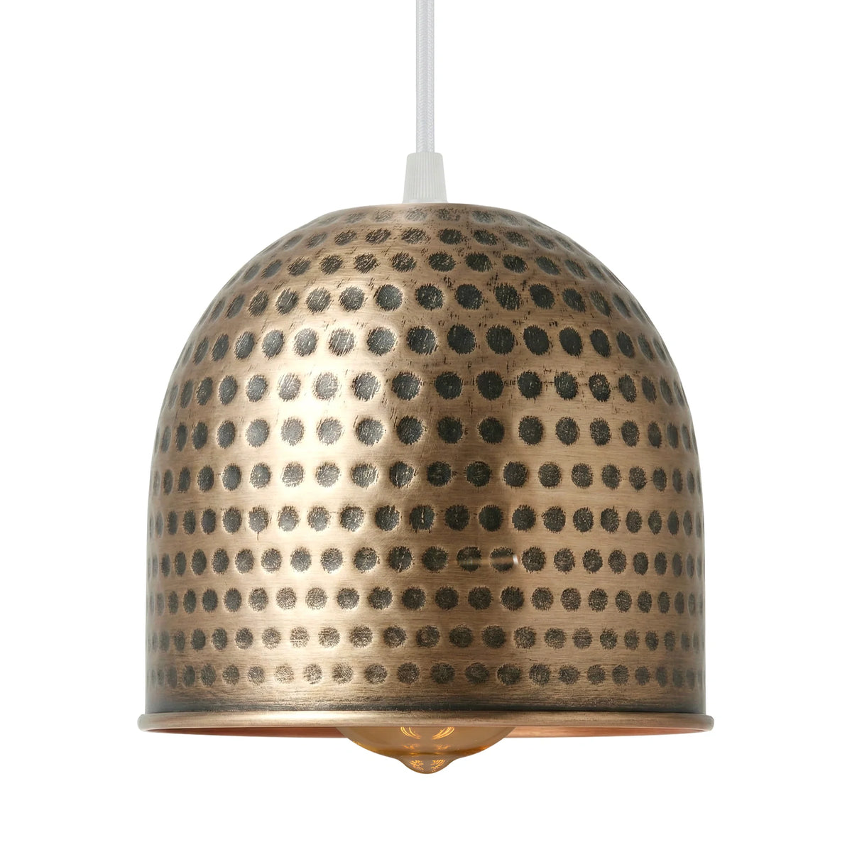 Dimpled Dome Lamp Shade 12 cm – Antique Brass - photo 8