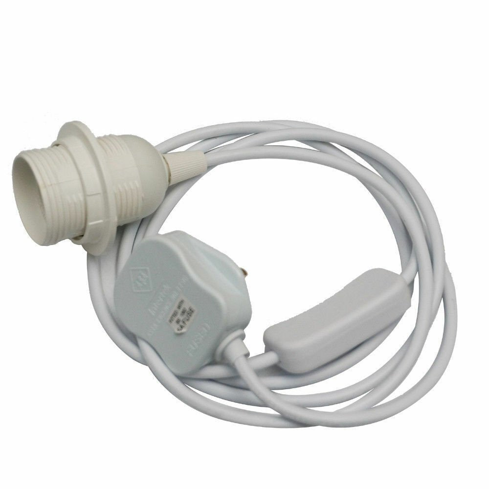 Plug-In Pendant Light Kit – White, E27, On/Off Switch