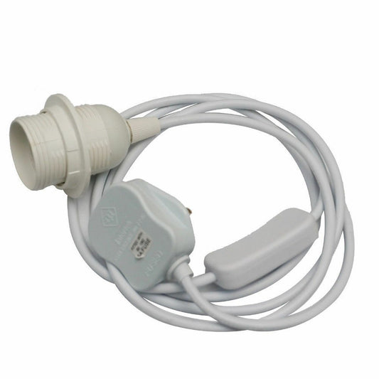Plug-In Pendant Light Kit – White, E27, On/Off Switch