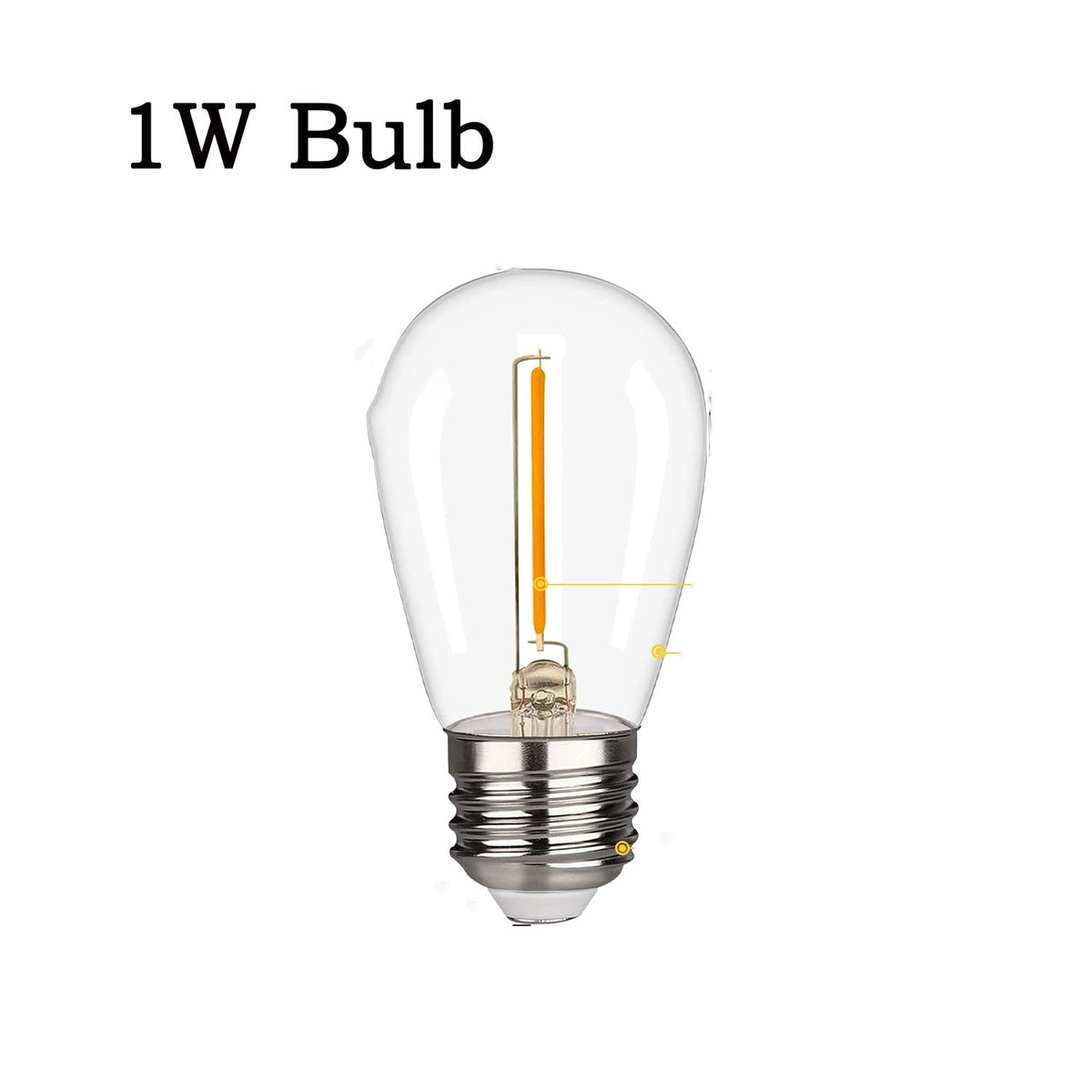 S14 Shatterproof LED Bulb E27 1W for Outdoor String Lights