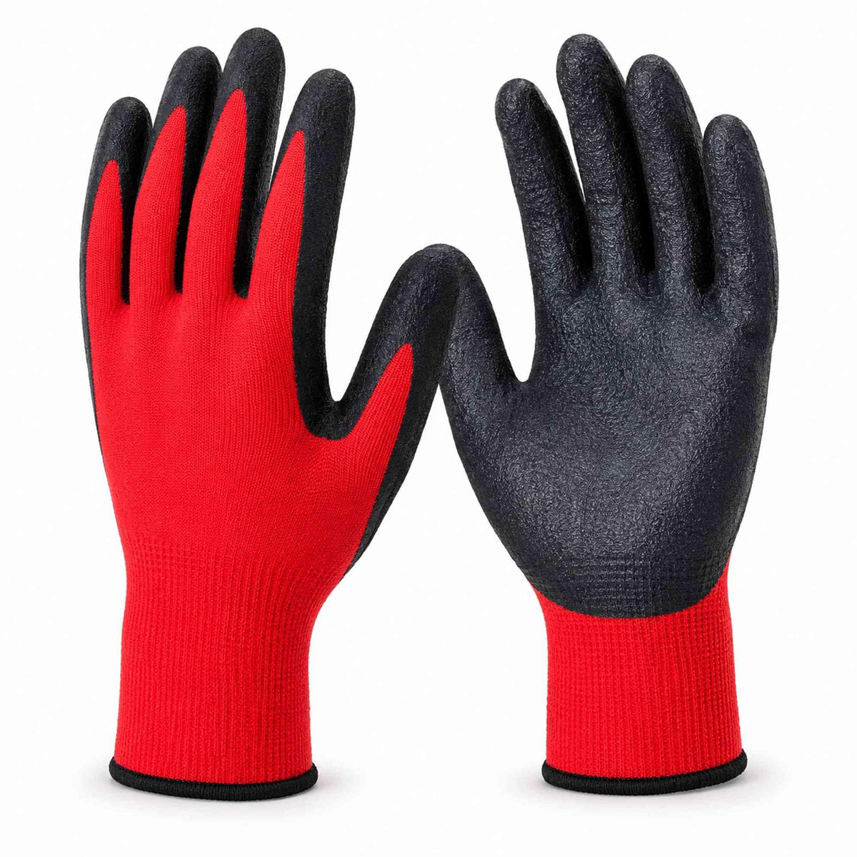 PU-Coated Grip Work Gloves – Light Green or Red, 1 to 24 Pairs - Red, 1 Pair, 1